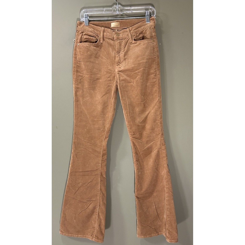 MOTHER Jeans The Weekender Flare Corduroy Tobacco Sz 28x30 Western Boho Retro